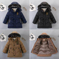 ฤดูหนาวชายเสื้ออุ่นแฟชั่นขนสัตว์ Windproof Coat Hooded Zipper Outerwear วันเกิดของขวัญ2-8ปีเด็ก Clothes