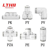 Pneumatic Air Connector Fitting Pipe Quick Connectors 4mm 6mm 8mm 10mm 12mm 14mm PU PY PE White Premium Straight Hose Fittings Hand Tool Parts Accesso