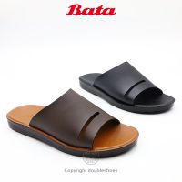 BATA รองเท้าแตะผู้ชาย มินิมอล ทรงเรียบ สีดำ สีน้ำตาล ไซส์ 5-10 (39-44) (รุ่น 861-6156 ,861-4156)