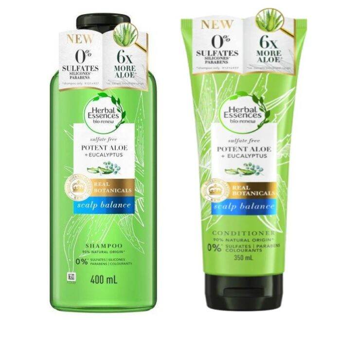 Herbal Essences Potent Aloe & Eucalyptus (Shampoo 400ml & Conditioner