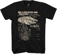 STAR WARS Mens Millennium Falcon Detailed Drawing T-Shirt