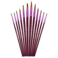 12Pcs/Lot Nylon Hair Paint Brush Different Size Artist Fine Oil Painting Brushes Watercolor Gouache School Drawing Art Supplies Paint Tools Accessorie