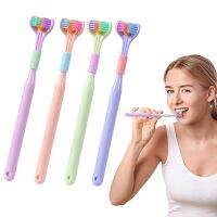 360 ° แปรงสีฟันขนนุ่มสามด้าน Ultra Fine Soft Bristle Toothbrush Deep Cleaning Safety Teeth Brush Oral Care