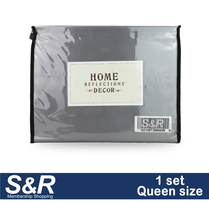 Home Reflections Decor Grey Queen 4Piece Sheet 1 set Lazada PH