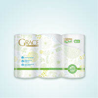 กระดาษม้วนเกรซ (Grace Excusively For Amway) รุ่นความยาวพิเศษ ผลิตจากเยื่อกระดาษเกรดคุณภาพ เหนียว นุ่ม ไม่เปื่อยยุ่ยง่าย