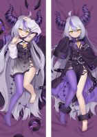 [HOT SHXLLOWWQWH 522] อะนิเมะตกแต่งปลอกหมอน VTuber Laplus La Darknesss Dakimakura 2ด้านพิมพ์ปลอกหมอนกอดร่างกายปลอกหมอนอิงโอตาคุ Waifu