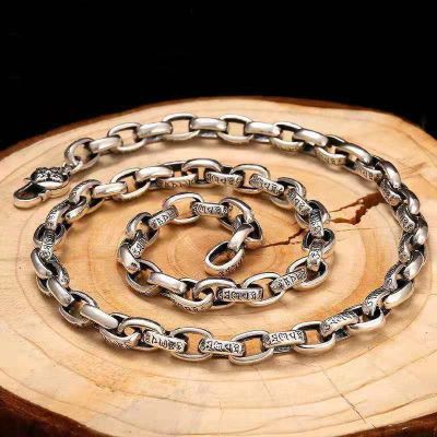 【CW】XSL JIAMEI Thai Silver Necklace Mens S925 Thai Silver Vintage Classical Braided long Chain Necklace Jewelry