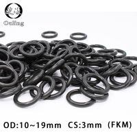 10PCS/lot Fluorine rubber Ring Black FKM O ring Seal OD10/11/13/14/15/16/17/18/19x3mm Rubber O Ring Seal Oil Ring Fuel Gaskets