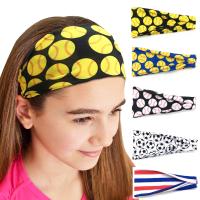 【cw】 Super SoftballSweatHeadbandsYogaWomen Hair Accessories Hair BandBaseball Hairband