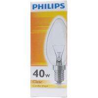 INCANDESCENT CANDLE PHILIPS 40W CLEAR