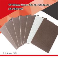 ◈❄ 75x100mm Square Sponge Sandpaper 300-2000 Grit Dry Wet Hook Loop Flocking Self-adhesive Sanding Paper Polish Abrasive Tools