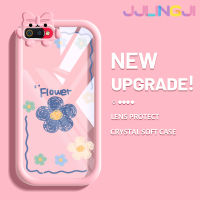 Jjlingji เคสสำหรับ Realme C2 C2S เคส A1K OPPO แฟชั่นลายดอกไม้สดใสน่ารักเล็กๆน้อยๆกล้องมอนสเตอร์นิ่มสำหรับเลนส์กันกระแทกแบบใสเคสมือถือเคสความคิดสร้างสรรค์โปร่งใสเรียบง่ายฝาครอบป้องกันซิลิโคน