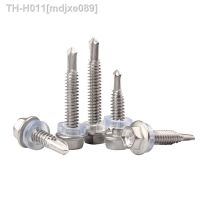 10pcs 410 Stainless Steel Washer Head External Hex Hexagon Self Drilling Tapping Screw Bolt Assortment Kit 4.2mm to 6.3mm