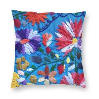 Red White Mexican Flowers Pillow Case For Sofa Textile Floral Art Nordic Cushion Cover Home Decoration Velvet Pillowcase