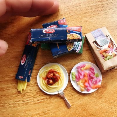 ∏ 1 Bag 1/6 Scale Dollhouse Miniature Pasta Mini Spaghetti Noodles for Doll House Kitchen Play Toys Accessories