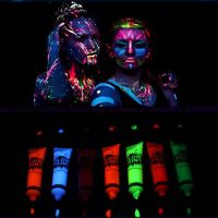 6 Tubes UV Glow Blacklight Makeup Face and Body Paint Washable Neon Fluorescent Body Paint