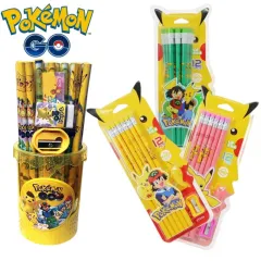 Pokemon Pikachu Crayons 12 Color Cartoon Paint Brush Student Drawing School  Supplies Stationery Kids Gift Anime Water Color Pen