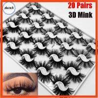 DANCH SKONHED 20 Pairs Mixed ความงาม ดราม่าข้ามมิติ เครื่องมือแต่งหน้าตา ขนตาปลอม 3D Faux Mink ปุยปุย หนายาว