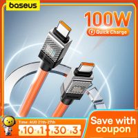 Baseus PD 100W สายสายชาร์จเร็ว Type-C ถึง Type-C USB สาย C ถึง USB C เหมาะสำหรับ Xiaomi POCO F3 Realme Macbook Ipad