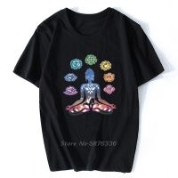 Men Tshirt Flower Yoga Buddha Chakra Meditation India Chakra Print Cotton Tshirt Hop Tees