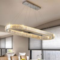 Modern simple light luxury dining room lamp living room lamp dining room table creative personality bar crystal chandelier