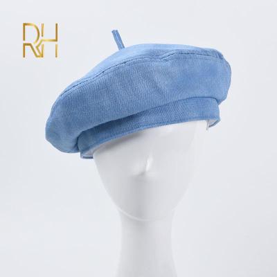 ใหม่อินเทรนด์ผู้หญิงฝรั่งเศส Beret ฤดูร้อนยีนส์ Beret หมวกหมวกเลดี้สไตล์วินเทจหมวกสีฟ้าสีดำปรับจิตรกรหมวก