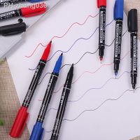 6pcs Waterproof Marker Pen Permanent Dual Tip 0.5/1.0 Mm Nib Black Blue Red Art Student School Childrens Drawing Office