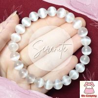 สร้อยข้อมือหิน เซเลไนต์  Selenite กำไลหินนำโชค ข้อมือหินมงคล กำไลข้อมือหินแท้ Cute Size ขนาด 8.5 มิล