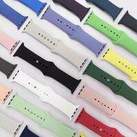 Tali Silikon untuk Apple Watch Band 44Mm 45Mm 41Mm 40Mm 42Mm Gelang Pintar Korea Iwatch Seri 7 Se 4 5 6 8 3 Ultra 49Mm