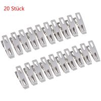 20Pcs Stainless Steel Clothes Pegs Hanging Pins Clips Laundry Household Clothespins Socks Underwear Drying Rack Holders