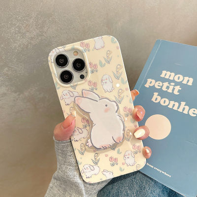 เคสโทรศัพท์ดอกไม้กระต่ายน่ารักสำหรับ iphone13 ขาตั้งโทรศัพท์กระต่ายสามมิติสำหรับ iphone11 เคสโทรศัพท์ดอกไม้สีชมพูสำหรับ iphone12pro แบบเต็มหน้าจอเคสโทรศัพท์กระต่ายสำหรับ iphonex สาว ๆ เช่นเคสโทรศัพท์ iphonexr