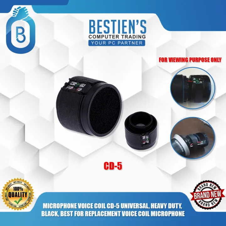 MICROPHONE VOICE COIL CD5 UNIVERSAL, HEAVY DUTY, BLACK, BEST FOR