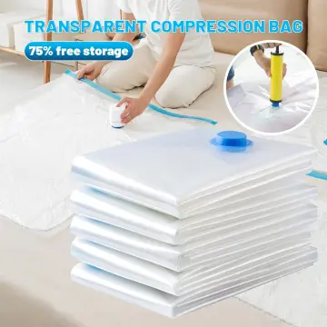 5Pcs Space Saver Vacuum Storage Bags, Hand Rolled Dust Proof Compression  Bags for Travel, Travel Space Saver Bag, Vacuum Sealer Bags for Clothes