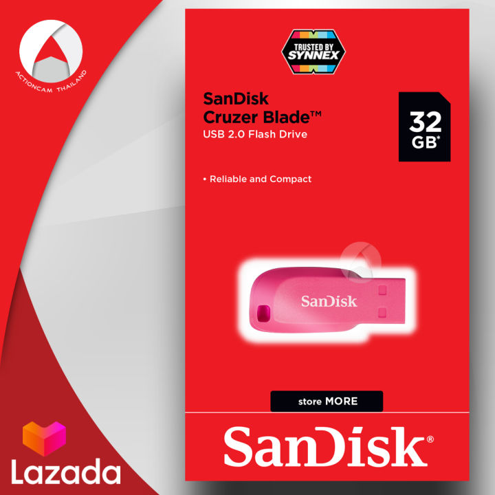 sandisk-cruzer-blade-usb-2-0-แฟลชไดร์ฟ-32gb-sdcz50c-032g-b35pe-pink-เมมโมรี่-แซนดิส-แฟลซไดร์ฟ-ประกัน-synnex-รับประกัน-5-ปี