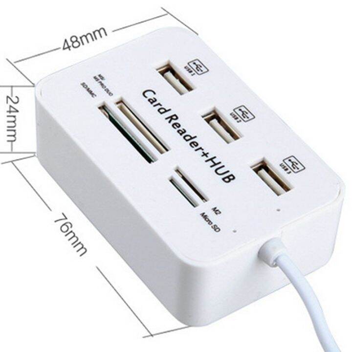 1-piece-3-port-usb-hub-2-0-splitter-combo-card-reader-7-in-1-portable-support-tf-sd-m2-sdhc-card-read-write