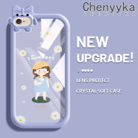 เคส Chenyyka สำหรับ iPhone 6 Plus 6S Plus 7 Plus 8 Plus เคสกันกระแทกหลากสีการ์ตูนเด็กผู้หญิงในฤดูร้อนที่น่ารักเคสโทรศัพท์โปร่งใสสร้างสรรค์เคสซิลิโคนนิ่มน่ารัก