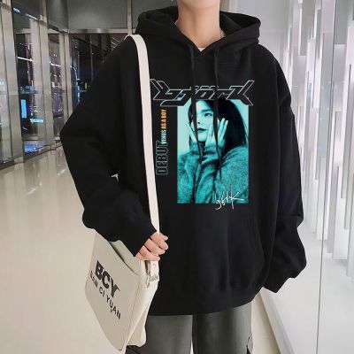 90s Vintage Bjork Look Music Album Print Men Sweatshirts Classic Winter Long Sleeves Plus Size Tops Man Sportswear Size XS-4XL