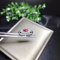 Natural ruby ring 925 sterling silver simple and exquisite style recommended by the owner authentic color