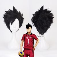 Spot จัดส่งฟรีอะนิเมะไฮคิวคู่ตบฟ้าประทาน!! โรงเรียนมัธยม Nekoma Kuroo Tetsuro คอสเพลย์วิกผมสีดำวิกผมสั้นทนความร้อนได้วิกผมปลอม