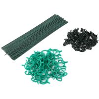 150Pcs Plant Supports Set with 50 Plant Support Sticks Stakes 50 Plant Support Clips and 50 Clips