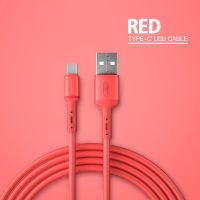 สายชาร์จเร็วชนิด C USB C สายไฟสำหรับ Huawei ข้อมูลซิลิโคนนุ่มเหลว Xiaomi ตัวแปลงสายชาร์จโทรศัพท์มือถือ USB-C ยาว1/1/2ม.