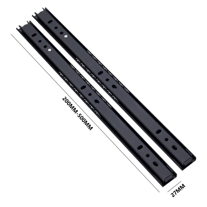 drawer-slide-rail-black-thicken-two-sections-slide-8-inch-20-inch-ball-guide-drawer-slide-furniture-hardware-fittings