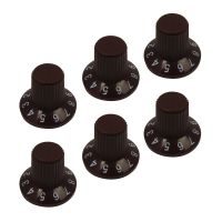 FLEOR 6PCS Guitar Amplifier Knobs Potentiometer Knobs 6mm Brown Guitar Bass Accessories