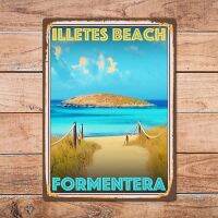 Celestineor Illetes Beach Formentera ป้ายโลหะดีบุก Home Room Wall Decor