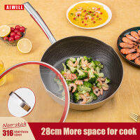 AIWILL 28เซนติเมตร316สแตนเลสกระทะครัว Nonstick กระทะ Nonstick บ้านครัวกระทะสำหรับก๊าซและเหนี่ยวนำของขวัญ