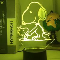 ℗☽ Peanuts manga Snoopy Spike Figure 3d night light for kid Birthday Gift Bedroom Decoration Atmosphere lamp Snoopy