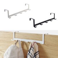 【YF】 5 Hooks Over The Door Back Key Punch Free Clothes Hanger Home Organizer Bathroom Coat Hat Towel Racks