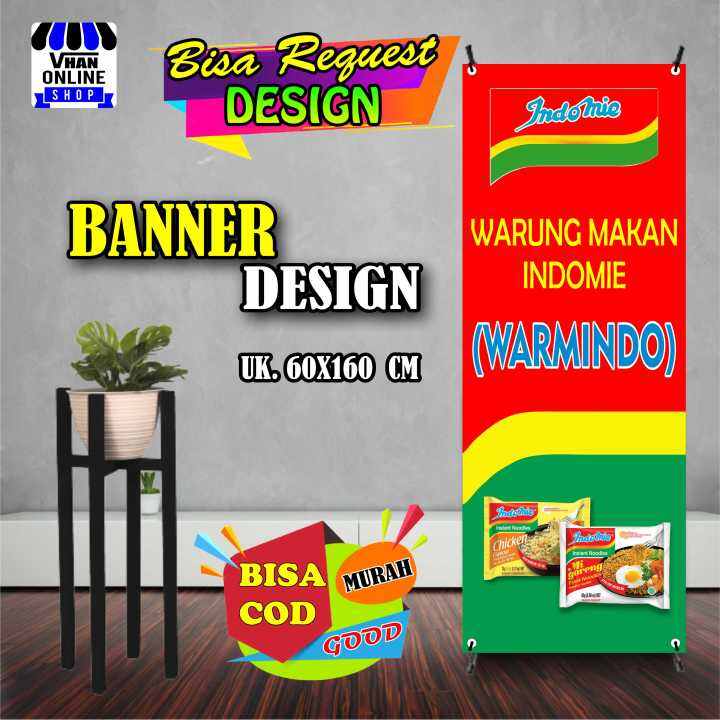 Spanduk Banner Warung Makan Indomie Warmindo Berdiri Keren Simple