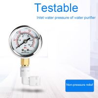 YenvQee 1/4 Inch Kitchen Water Purifier Water Pipe Pressure Gauge For Test Water Tap Faucet