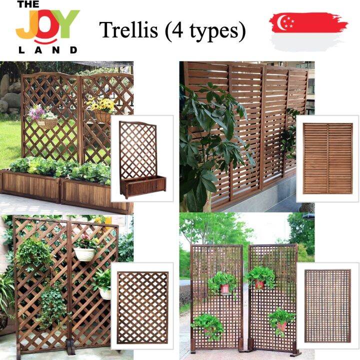 [TRELLIS] Wooden Mesh Plant Trellis Rack Grid Diamond Design Gardening